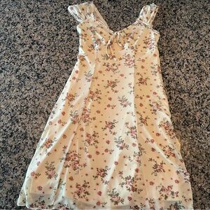 Floral Cream Mini Dress